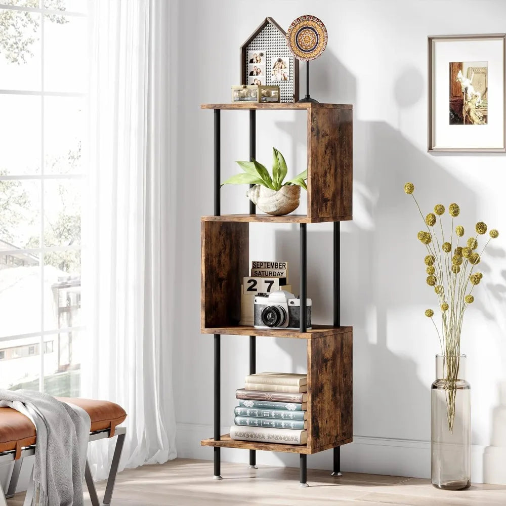 S-Shaped Wooden Bookshelf